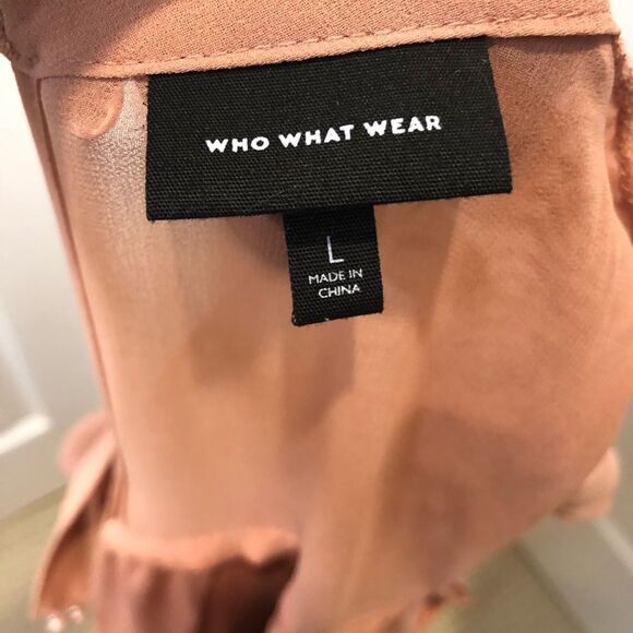 Who What Wear pink ruffle cap sleeve midi dress size large - Picture 9 of 10